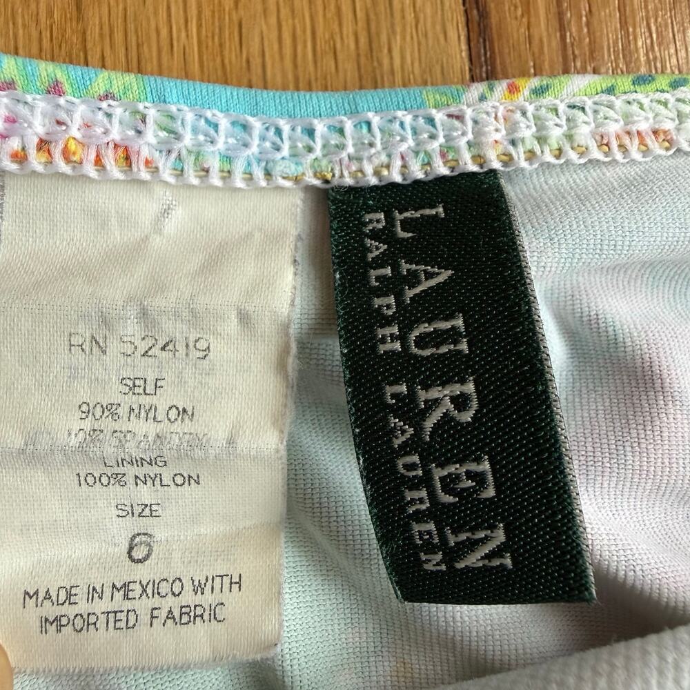Ralph Lauren Pink Green Paisley Print Hipster Bikini Swimsuit Bottom Size 6 - Picture 2 of 6